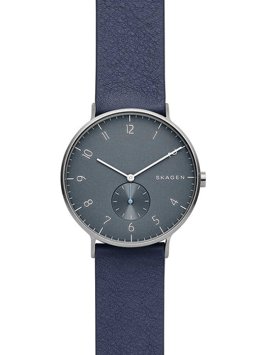 Skagen Herren Analog Quarz Uhr mit Leder Armband SKW6469